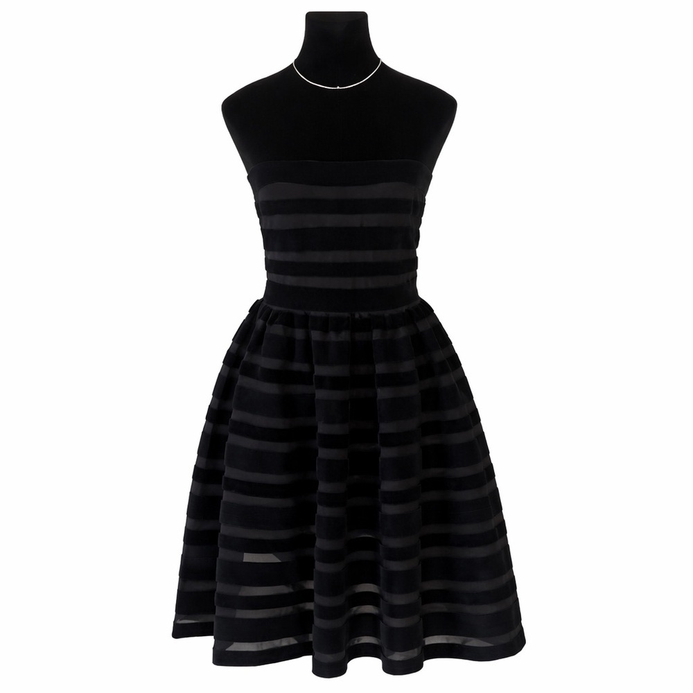 Cynthia Rowley Nwt Strapless Black Fit & Flare Party Dress Size 4